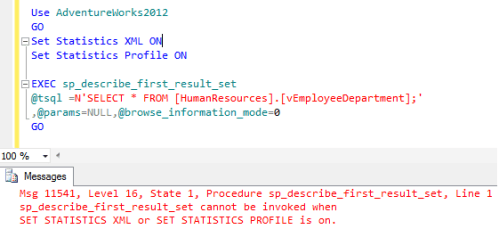SQL SERVER 2012 – Fix – Error – sp_describe_first_result_set cannot be ...