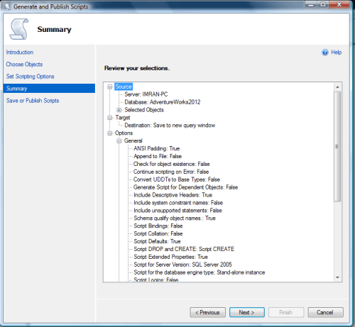Restore SQL Server 2012 backup on earlier versions.1.8