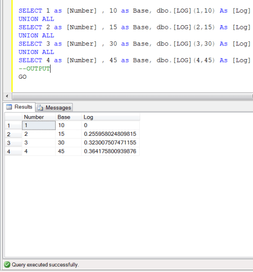 custom base value in LOG