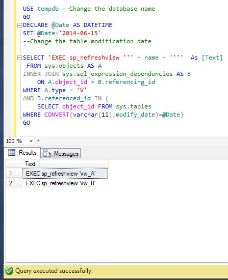Refresh View Sql Server SQL SERVER – How to refresh all views related to modified tables | SQL ...