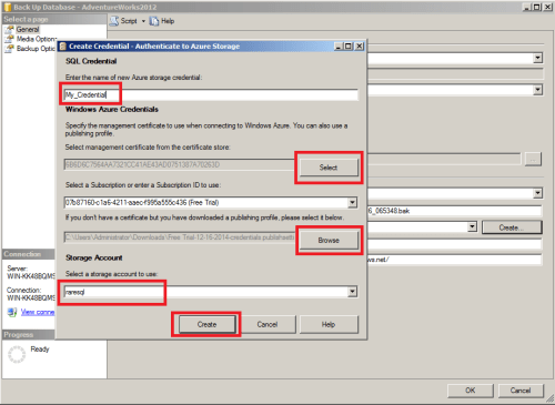 SQL Server Back to Azure using SSMS.1.4