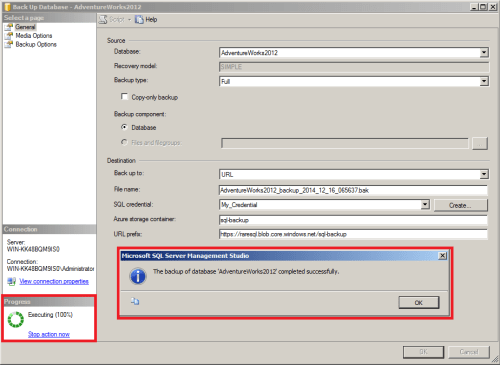 SQL Server Back to Azure using SSMS.1.8
