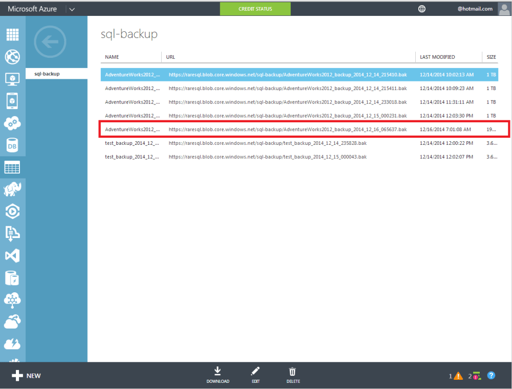 SQL SERVER 2014 – How to take backup to URL (Windows Azure Storage ...