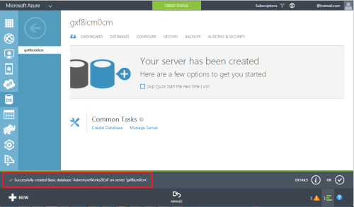 Azure Create SQL Server & Database 1.7