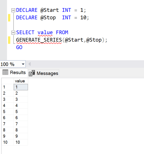 Generate number series | SQL Server Portal