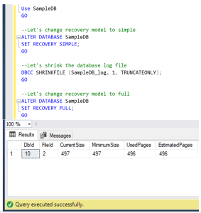 SQL Server – How to truncate database log file | SQL Server Portal